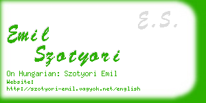 emil szotyori business card